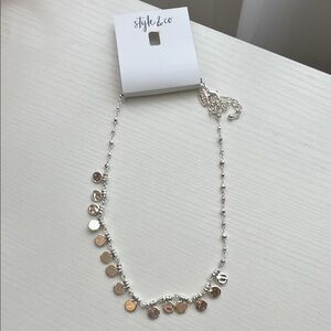 Style & Co. Silver Tone Disc Necklace New